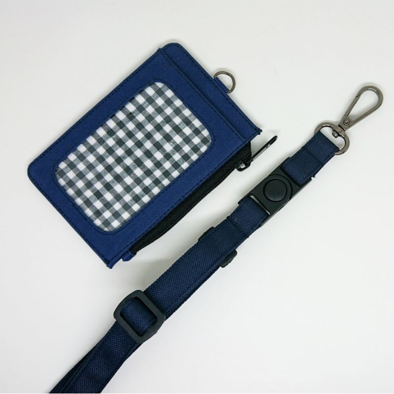 

ID card holder / name tag dompet ID card & tali gantungan - Navy
