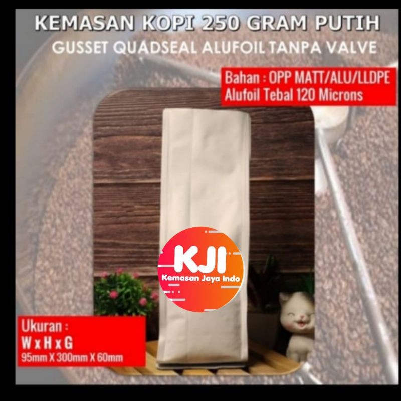 Kemasan Gusset 250 gr . kemasan kopi. standing pouch. kemasan gusset