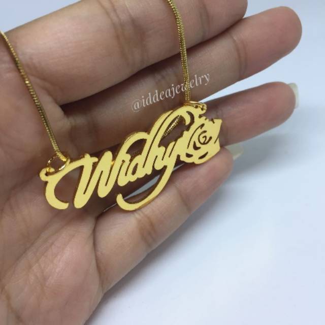 Kalung Nama Lapis Emas - Kalung Nama Gold