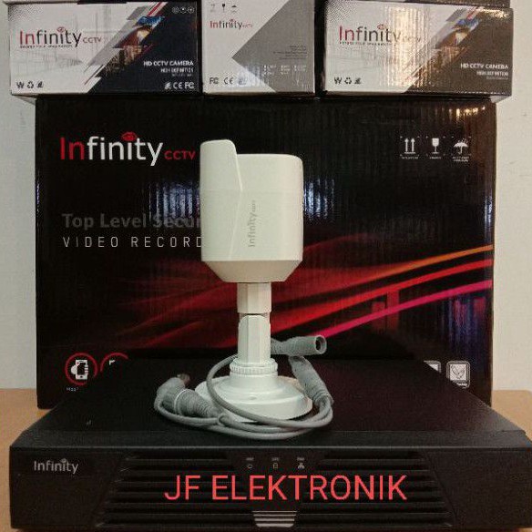 paket cctv infinity 4 channel dengan 1 kamera infinity outdoor/indoor 2mp 1080p