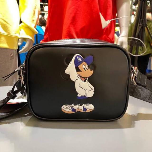 MLB X Disney Mickey mouse original authentic selempang slingbag Camera Bag LA Dodgers item black