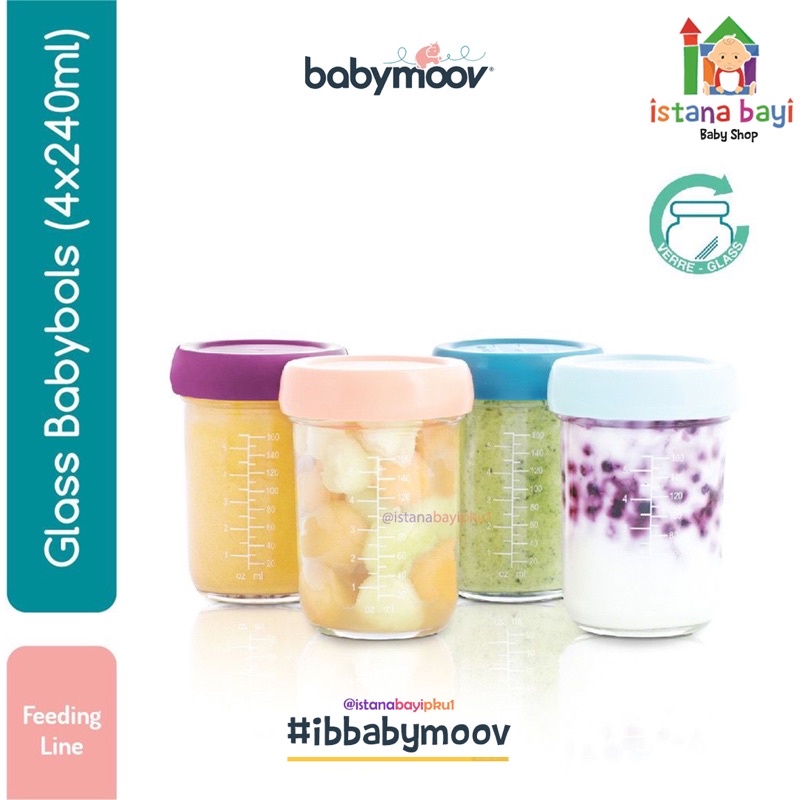 Babymoov Glass Babybols 4x240ml A004313 /Perlengakapan MPASI