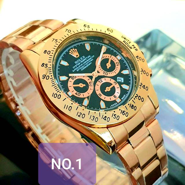 JAM TANGAN PRIA ANALOG ROLEX OYSTER PERPETUAL TANGGAL AKTIF