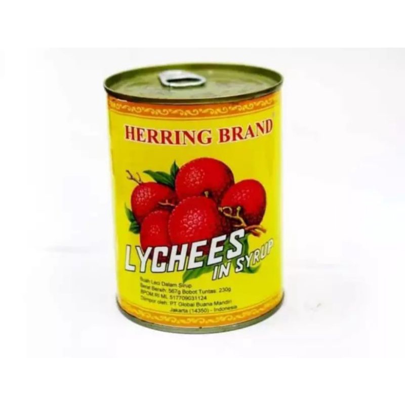 

Herring Brand Iychees In Syrup / Lychee Kaleng / Buah Leci Kaleng Kemasan 525 Grm