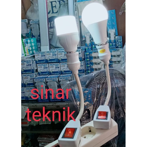 Fitting lampu  Fleksibel Steker on off