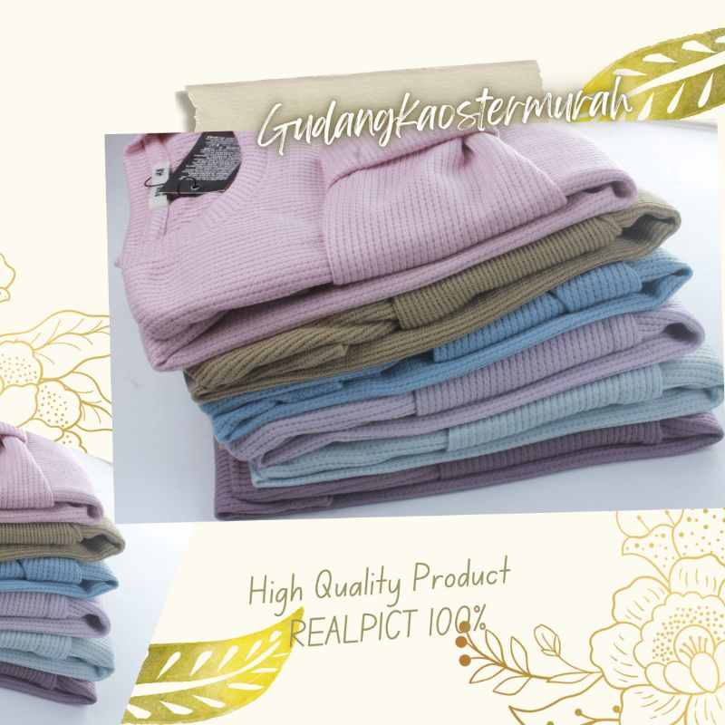 KAOS WAFFLE UNIQLO/KAOS RIB LENGAN PANJANG/KAOS POLOS/KAOS LENGAN PANJANG /ATASAN LENGAN PANJANG/KAO