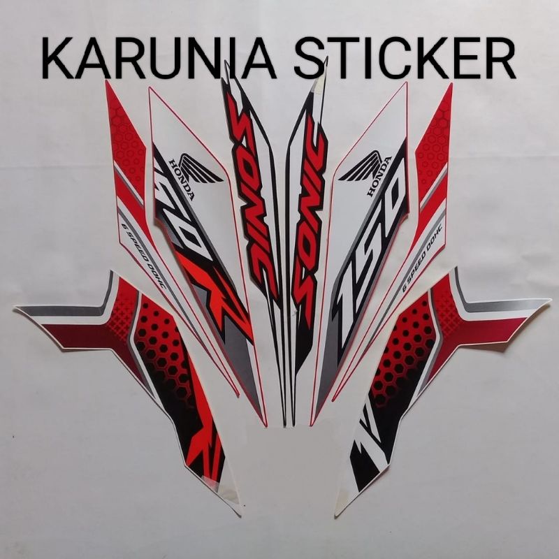 STRIPING STICKER SONIC 150R 2019 MERAH PUTIH STICKER SONIC 2019 MERAH PUTIH