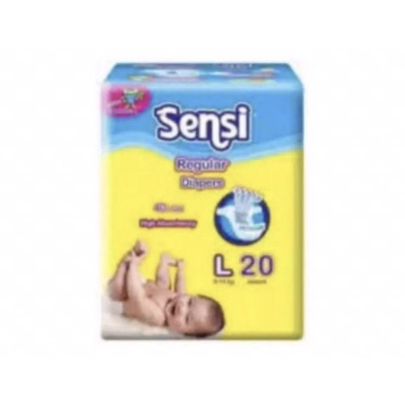 Sensi Reguler Diapers Diaper S20 M20 L20 - Sensi Popok Bayi Perekat Sekali Pakai Size S M L