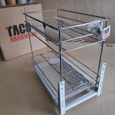 (Hw023) Rak Piring 2 Susun Merek Taco - Hw 023I Chrome Liliperdanashop