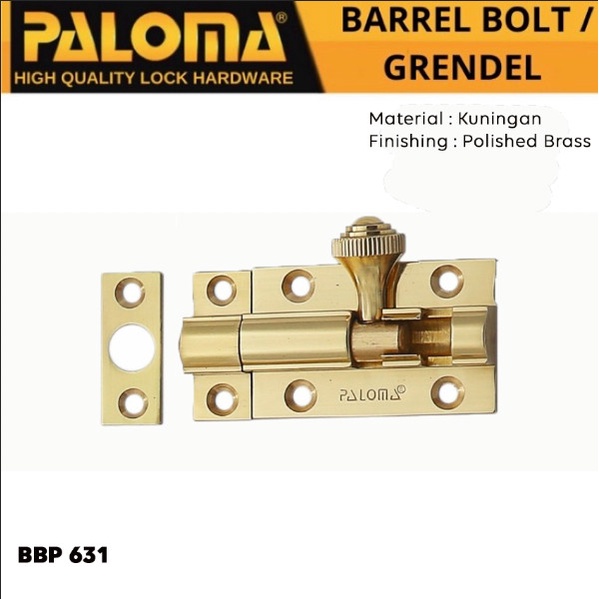 Paloma Barrel Bolt Grendel Slot Kunci Pintu Wales 2&quot; BBP 631 PB