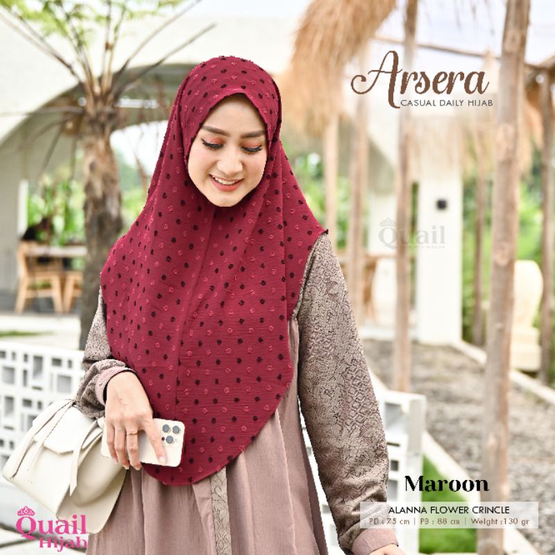 Jilbab Instan Bergo Crinkle ARSERA Original Quail Hijab