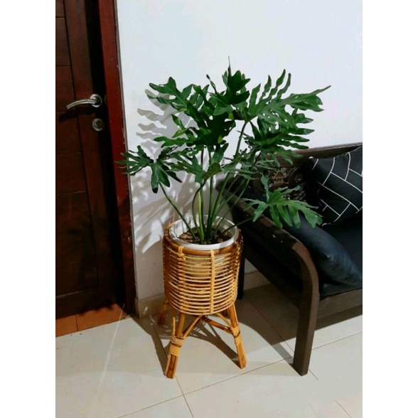 standing pot kaki planter rotan diameter 30cm termurah