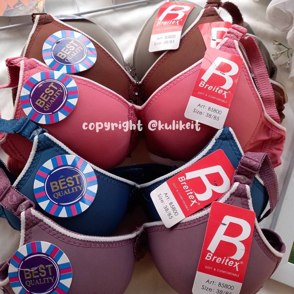 Bra BH Breitex 3800 BRA BH TANPA KAWAT TANPA BUSA TEBAL KAIT 2 CUP A 34 36 38