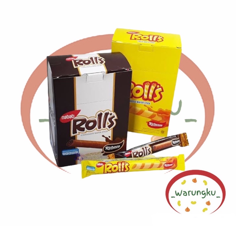 [BOX] NABATI Rolls 1 DUS ISI 20pcs x 8gr KEJU COKLAT Nabati