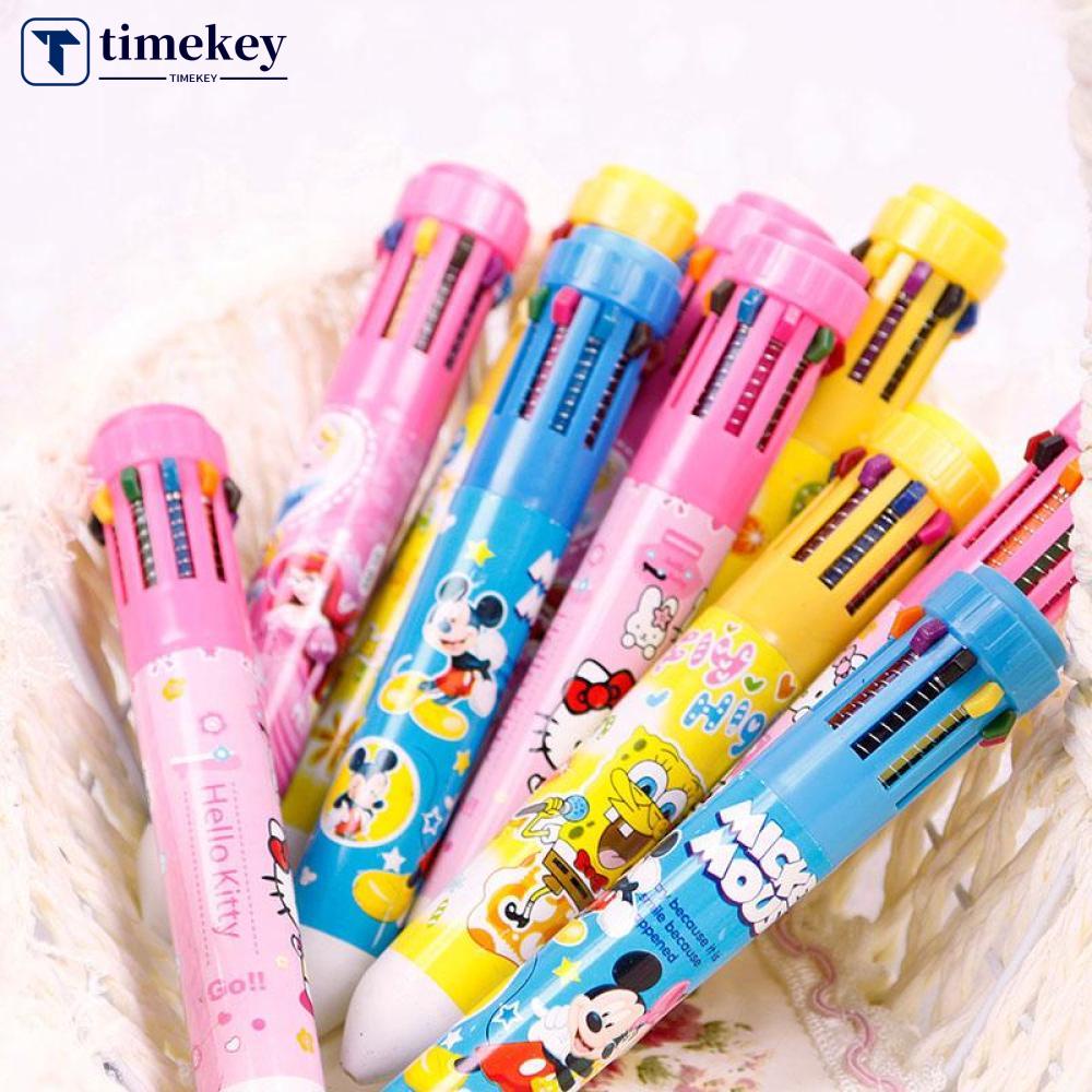 Timekey Pulpen 10 Warna Bisa Ditarik Untuk Menulis K3O3