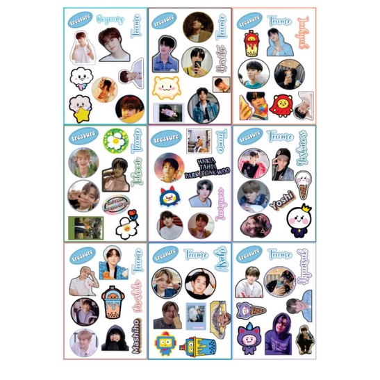 (CUCI GUDANG) STIKER SET UNOFF TREASURE HYUNSUK JIHOON JUNKYU YOSHI MASHIHO JAEHYUK ASAHI YEDAM DOYO