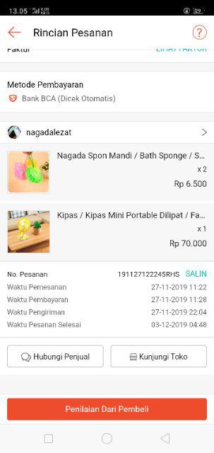Nagada Spon Mandi / Bath Sponge / Spons Mandi Mekar 35 Gr / Shower Puff - Aa