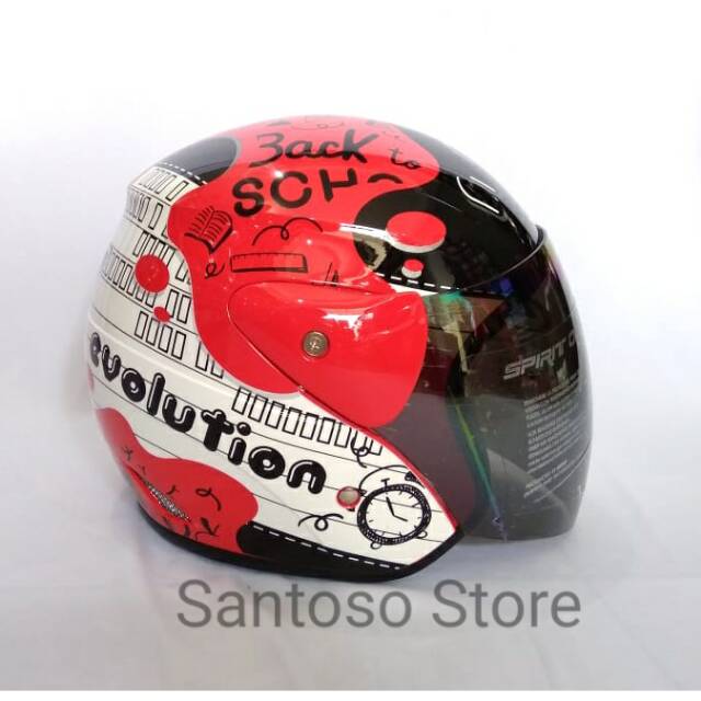 Helm Dewasa GM Evolution Note Red Black Merah Hitam