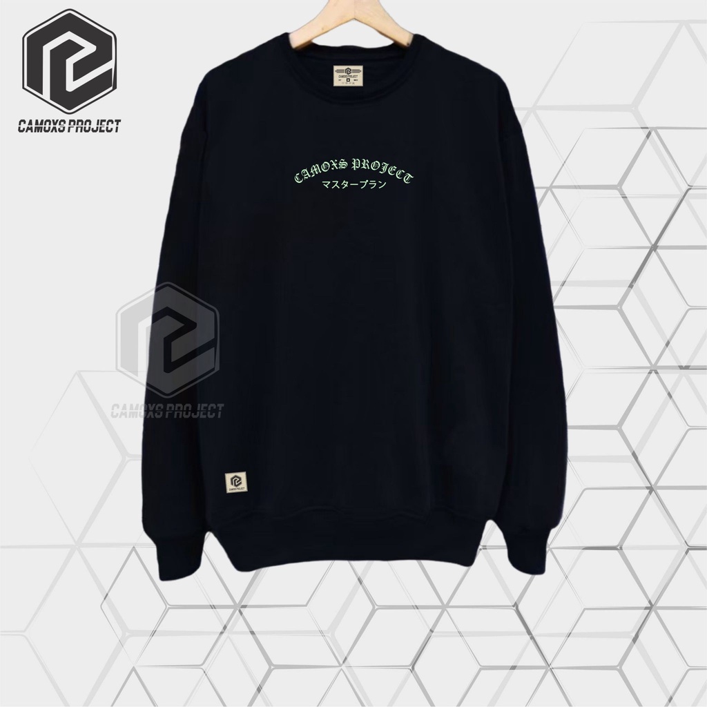 Sweater Pria Distro Japan Crewneck Hitam List Camoxs Jpan Suiter Cowok Jumbo Switer Krunek Oversize Terbaru 2022