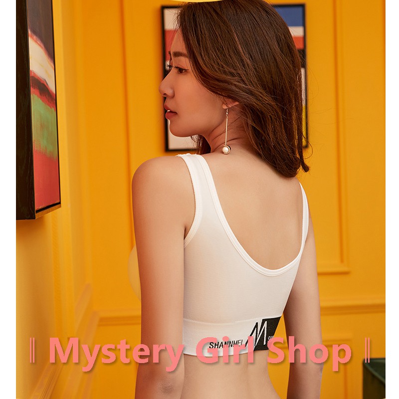 Mysterygirl - [MURAH] Bra Sport Seamless Bra Remaja Push Up Bra Wanita Tanpa Bra Kawat Pakaian Dalam Fitness Korea Gym COD