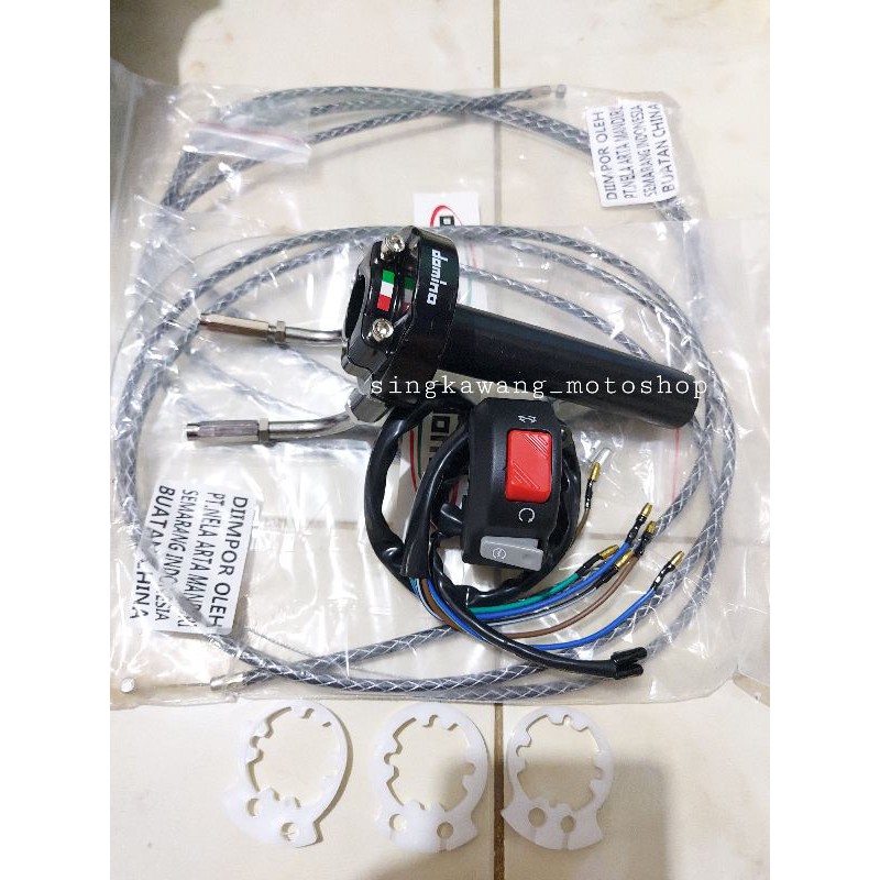 PAKET MURAH Gas Spontan Domino plus Holder Saklar Switch Kanan 2 Tmbol 0SS  PCX Nmax Aerox ADV vixion DLL