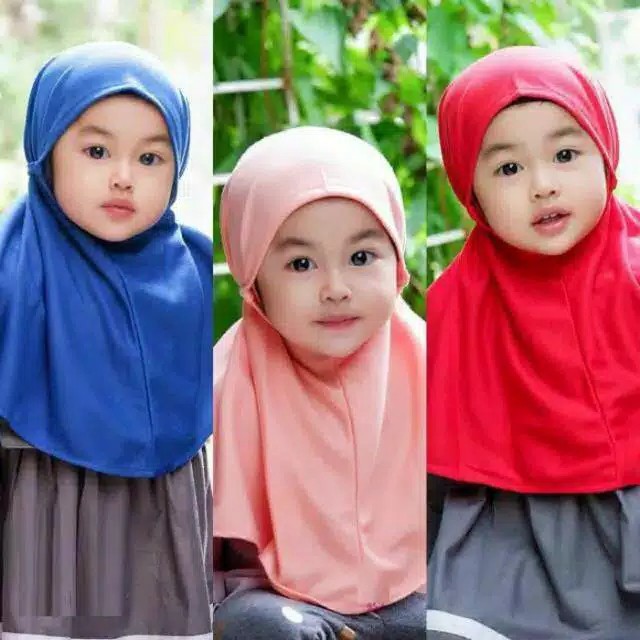 Bergo Anak Khmar bergo anak tali 0-3 thn / bergo bayi perempuan / bisa pilih warna bergo anak