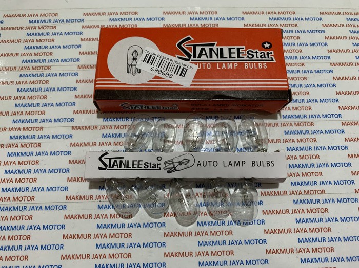 Bohlam Colok Besar Warna Putih T13 12V/10W (10 Pcs) Stanlee Star