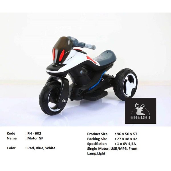 Mainan motor aki anak fh-602 moto GP aki anak murah