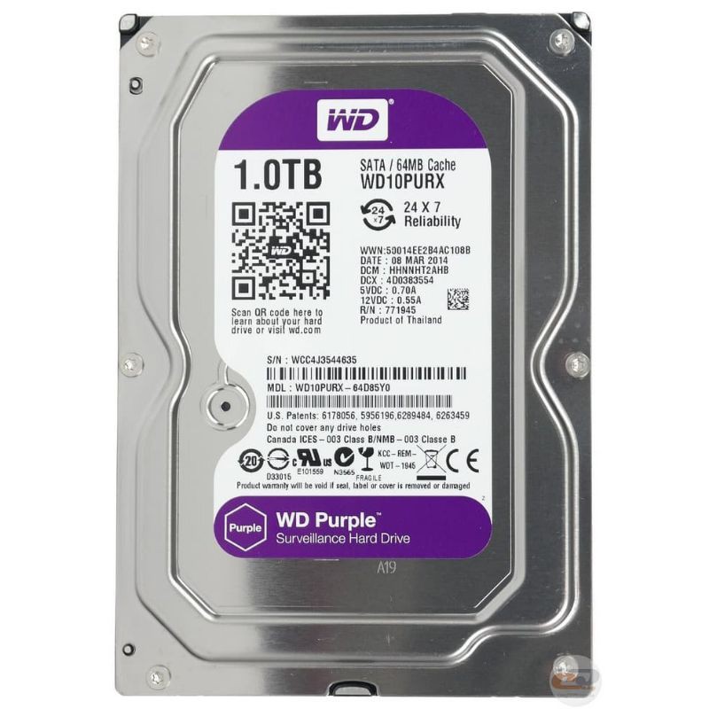 Harddisk HDD Hardisk CCTV PC /Hard Disk WD 6TB SATA HDD 3.5 PURPLE Baru