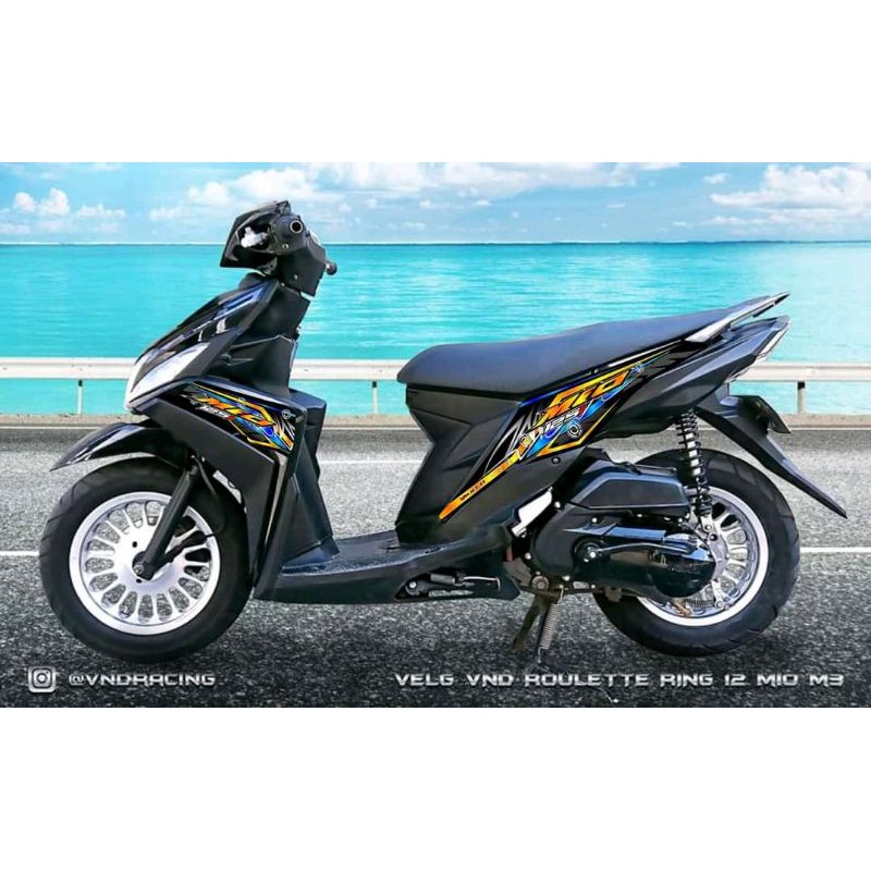 stiker striping variasi yamaha mio m3 + laminasi anti luntur.bisa edit nama,warna,nomor dll