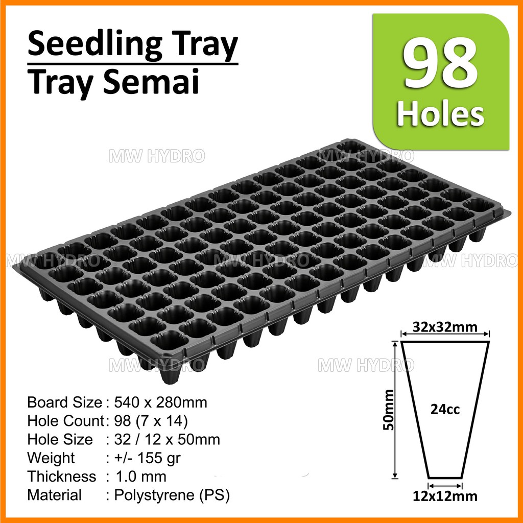 5 pcs - Tray Semai / Seedling Tray - 98 lubang