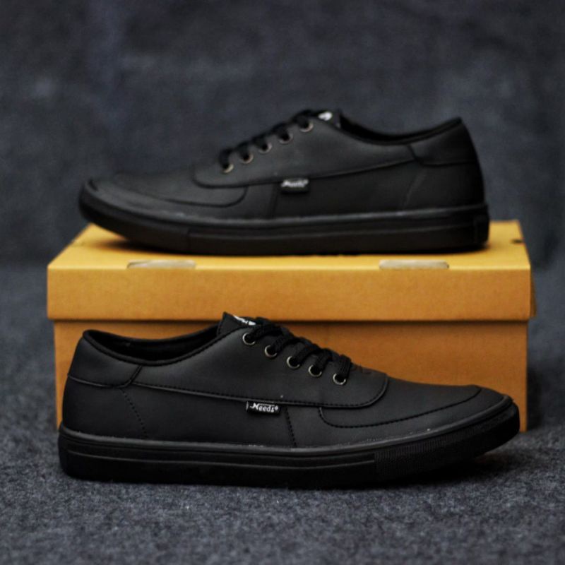 Xshoesbdg.id x Faster Sepatu Casual Pria Sneakers Kasual Pria Hitam Polos Original Kekinian Kerja Kuliah