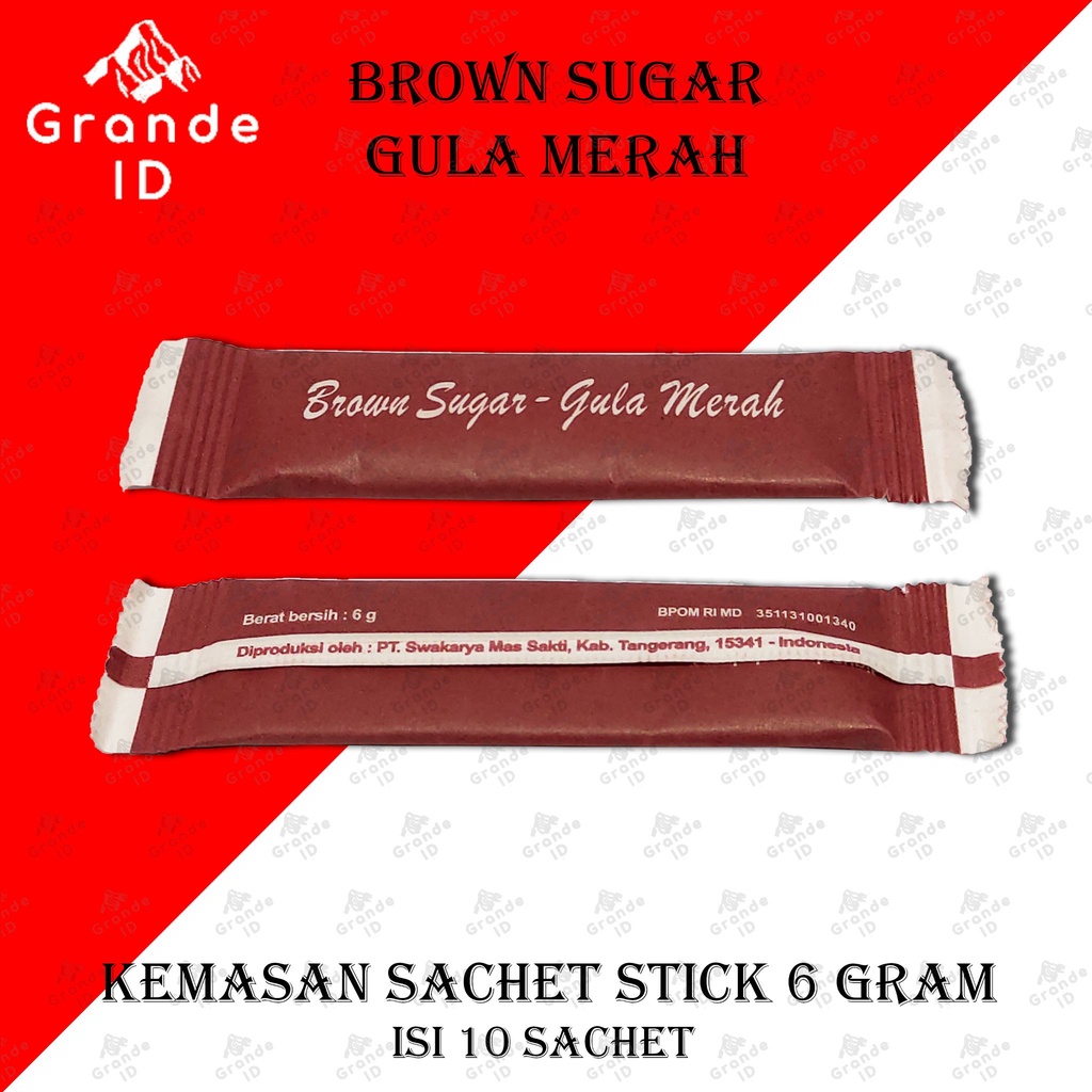 

GULA MERAH 8 GRAM STICK ISI 10 BROWN SUGAR SACHET