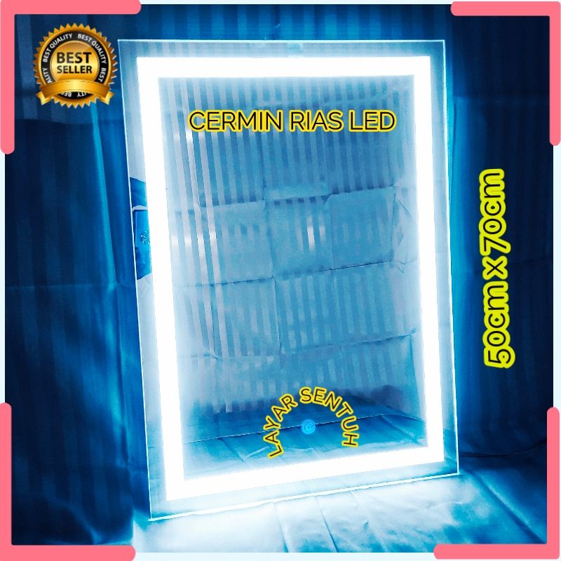 CERMIN RIAS LED TUCHSCREEN CERMIN DINDING LAMPU LAYAR SENTUH CERMIN WASTAFEL LAMPU LED CERMIN TUCHSC