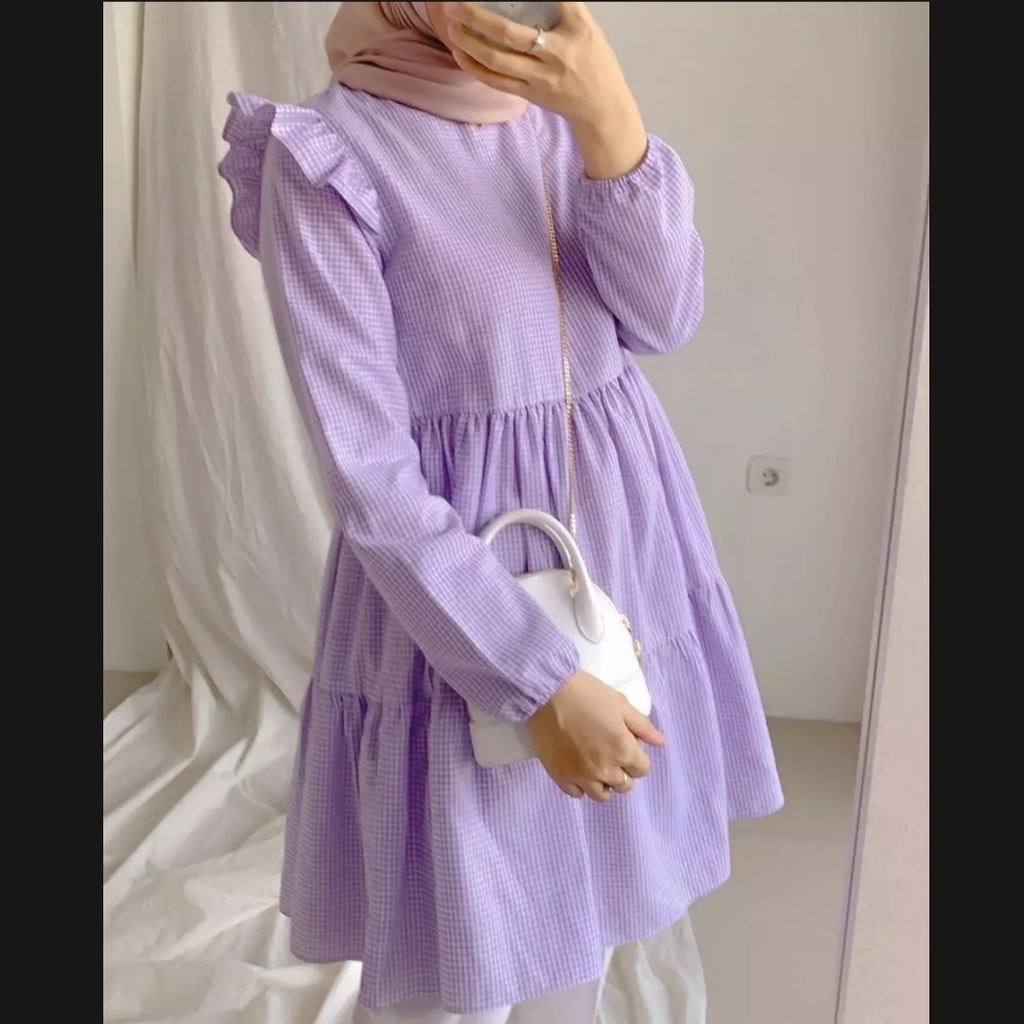 Baju Wanita Santi Tunik Kotak