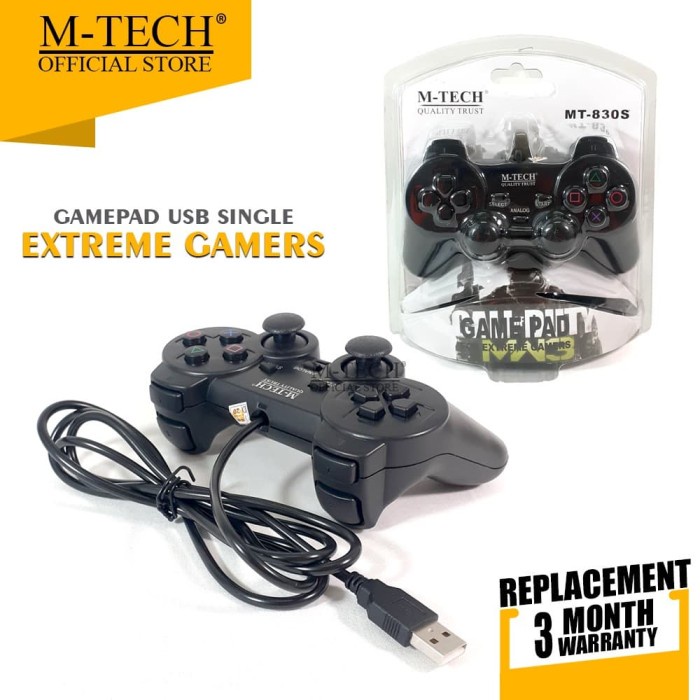 GAMEPAD SINGLE USB HITAM M-TECH | Stick PC Laptop MTech Joystick Stik