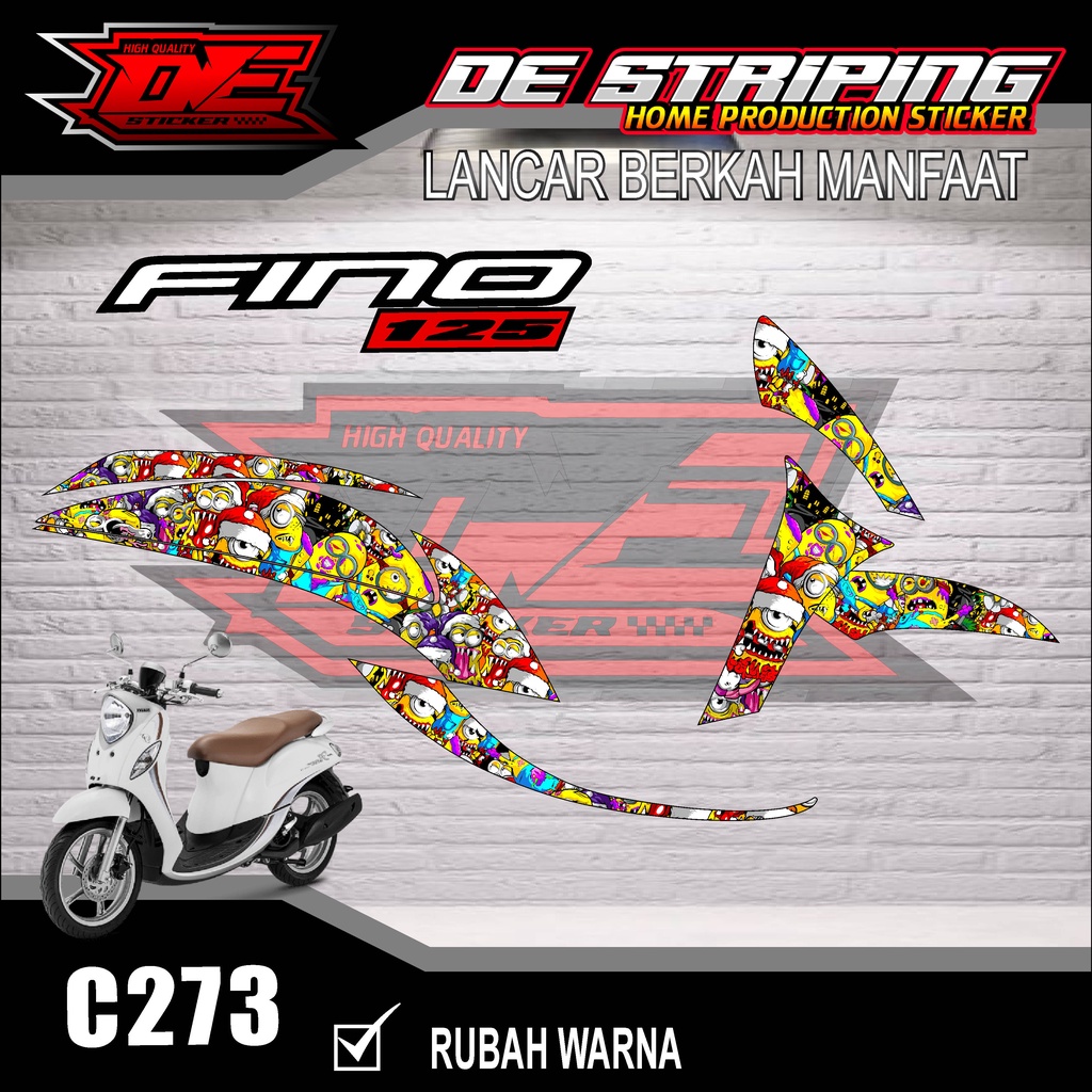 Zombie Minion Striping stiker Motor Fino (C273) Sticker Keren