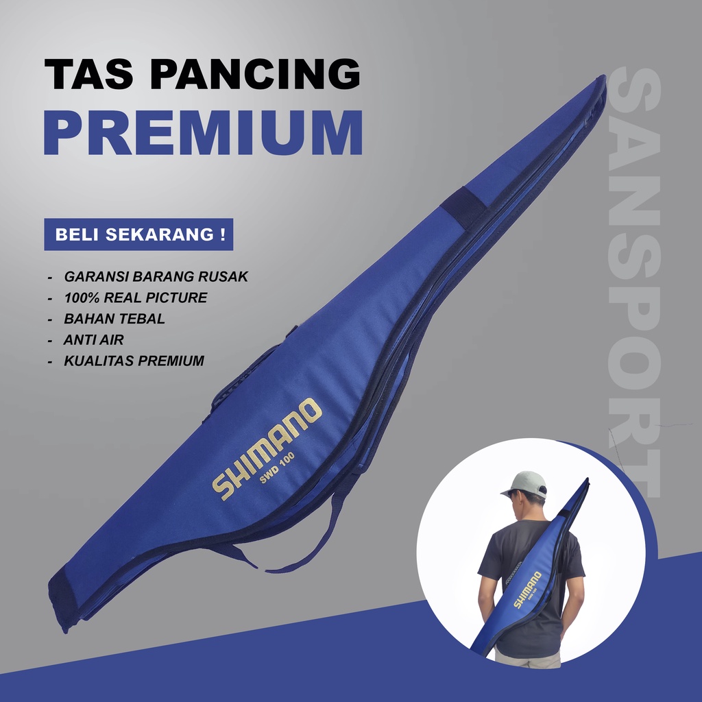 Tas Pancing Selempang - Tas Joran dan Reel - Bahan Kanvas Anti Air - Tas Pancing Shimano Panjang 100