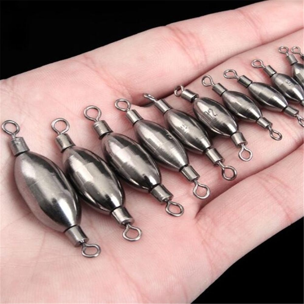 REBUY 5Pcs Fishing Tools Lead Sinker Connecting Connector Sinkers Counterweight Swivels Rolling Fishing Swivels Durable Metal Tackle Accessories