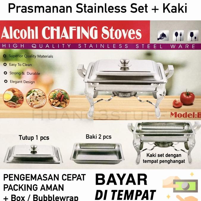 PRASMANAN SEGI STAINLESS TUTUP TEMPAT LAUK TEMPAT MAKAN PRASMANAN 555