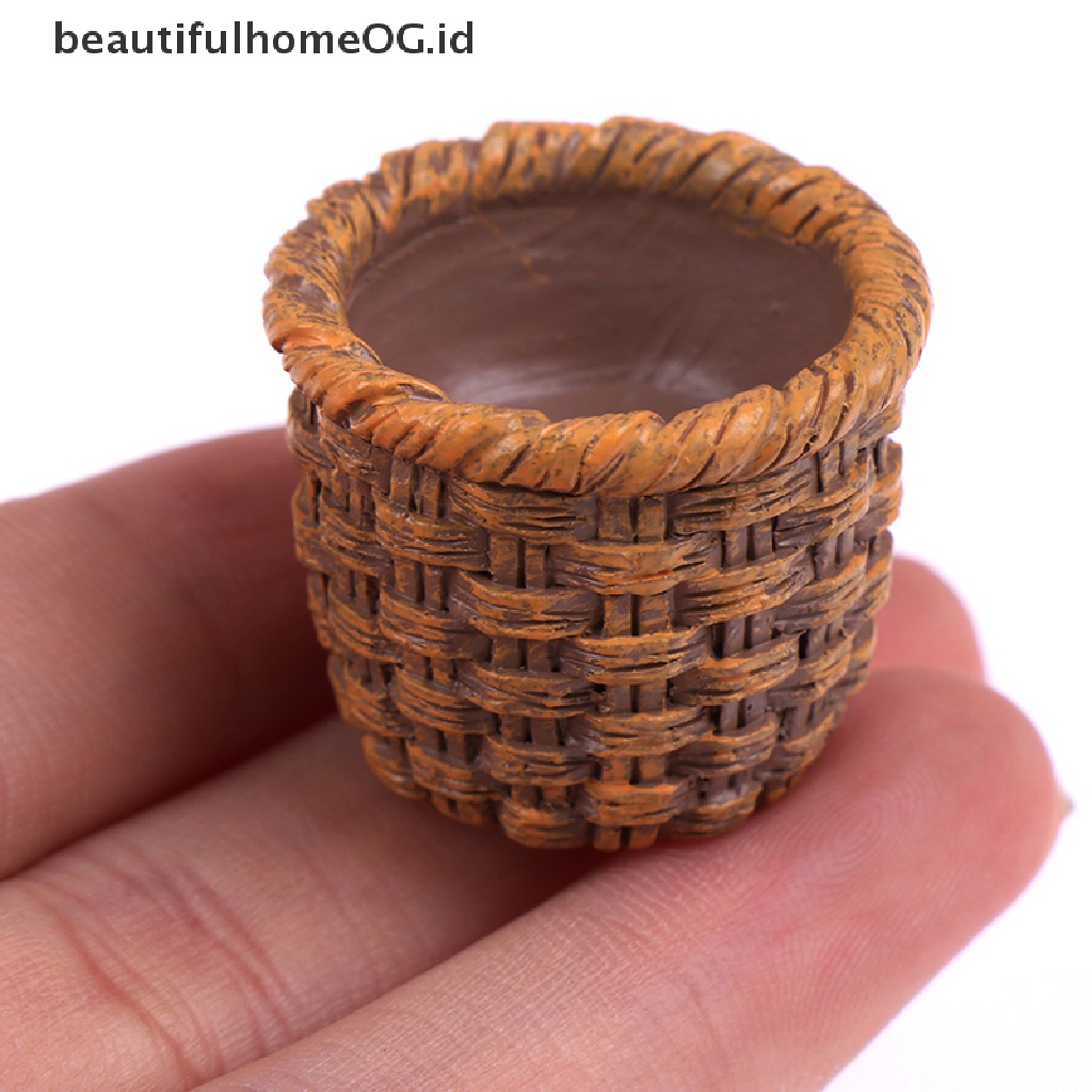 1 Pc Miniatur Keranjang Bahan Resin Untuk Aksesoris Dapur Rumah Boneka 1: 12