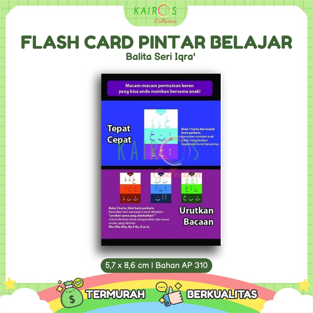 Flashcard Flash Card Kartu Pintar Belajar Balita Seri Iqra