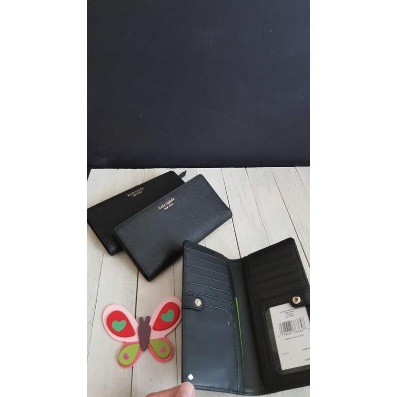 dompet kate spade cameron large slim bifold wallet black