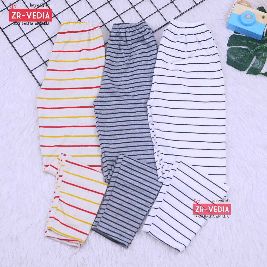 Legging Salur uk 1-15 Tahun TK SD / Stripe Anak Celana Panjang Lejing Laging Bahan Kaos Anak Perempuan Pants