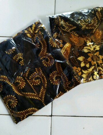 Promo Batik Couple Keluarga Sarimbit Sania Ruffle Batik Ori Ndoro Jowi Motif Pari Emas