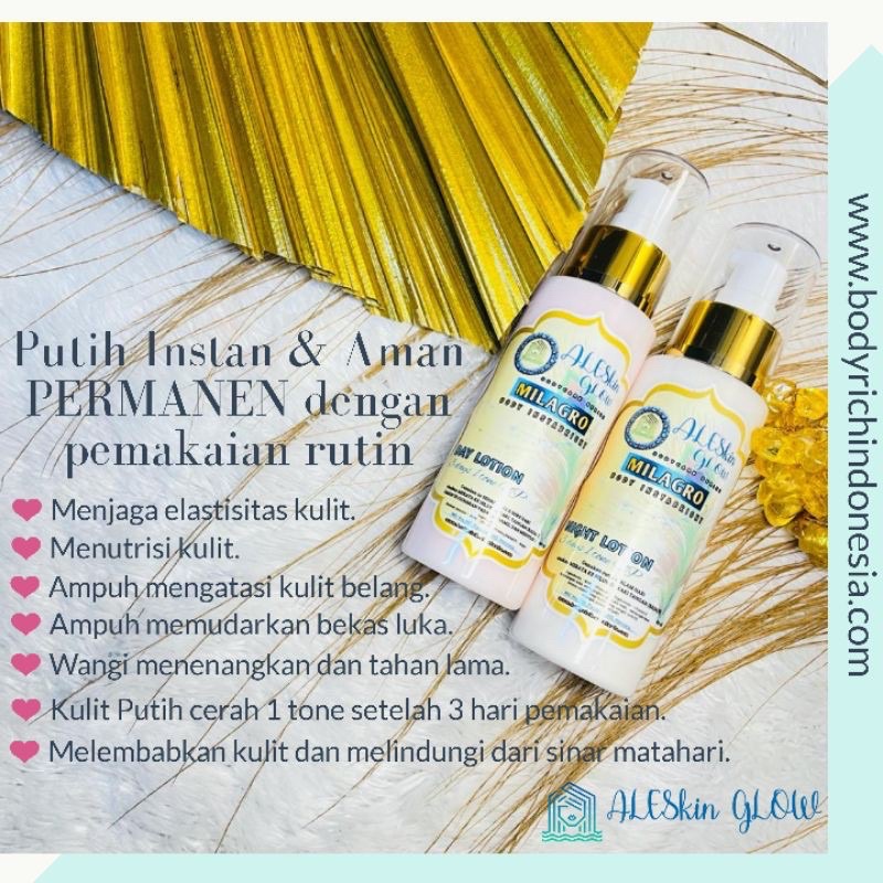 MILAGRO BODY INSTABRIGHT PAKET BODYLOTION Permanen Pemutih Badan Hand Body Whitening