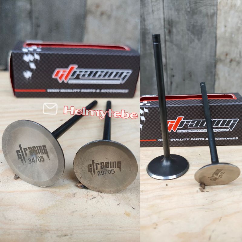 klep GF Racing 34/29 batang 5mm / valve klep tiger 34 29 batang 5mm bahan sudutan