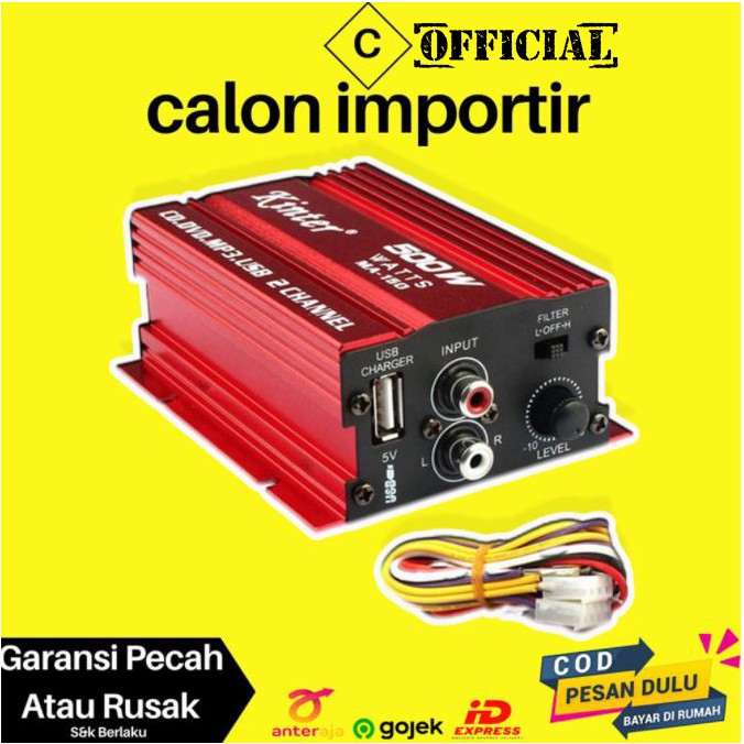 Jual Mini Ampli Mobil Stereo Car Amplifier 2 Channel Original Mp3 ...