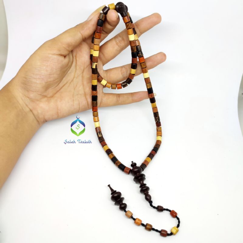 Tasbih Kombinasi 13 Kayu Langka Size 6mm, Motif Tabung!! COD