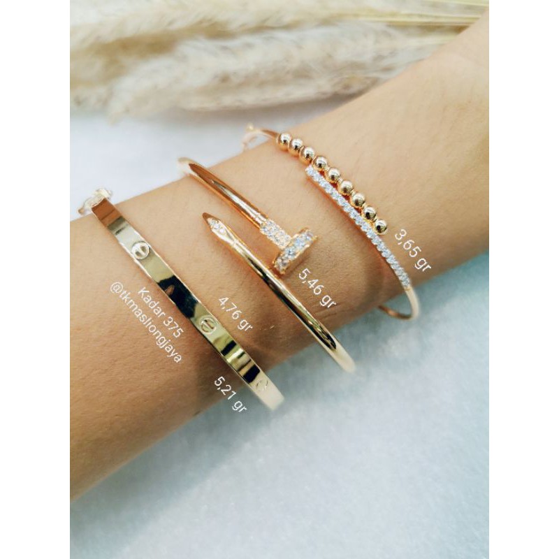 Gelang / Bangle gelang Ovale  wanita gelang Cartier kadar 375